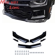 3PCS For 2016-2024 Chevy Camaro SS / 2019-2024 LS LT RS Car Front Bumper Lip Splitter Spoiler Body K