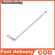 THEFAM 1Pc 37cm 5 Section Telescopic Stainless Steel AM FM Radio Universal Antenna EN