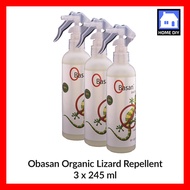 [BUNDLE OF 3] Obasan Organic Lizard Repellent 245ml - 100% Organic and Natural - (New Formula)
