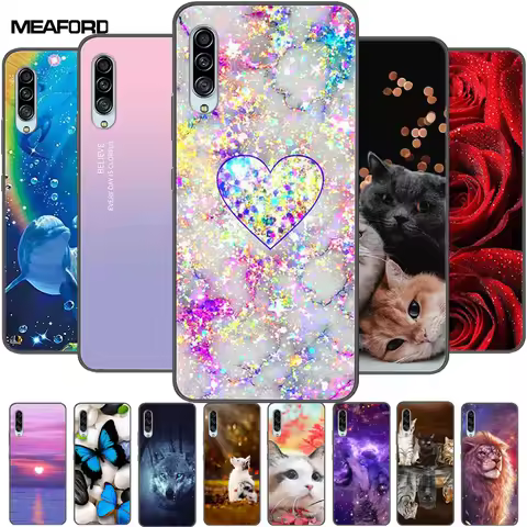 Phone Cases For Samsung A90 5G Covers Lovely Soft TPU Silicone Painted Cat Cover For Samsung Galaxy 