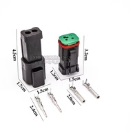 2-hole Dechi type male and female connectors for automotive connectors DT06-2S/DT04-2P