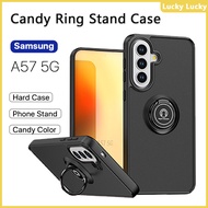 Samsung A57 Case Samsung A07 A17 A27 A37 A57 5G 4G Casing Hard Acrylic Ring Stand Casing Shock Proof