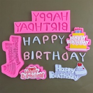 Silicone 3D Happy Birthday Letters Numbers Mold Fondant Chocolate Mould Birthday Cake Decorating Tool Steam Oven Available