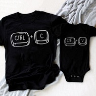 Ctrl C Ctrl V Shirts Daddy and Me Father Son Matching Shirts Dad Boy Match Tops Players Shirts Famil