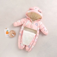New Baby Winter Outfit Newborn Jumpsuit Winter Fleece Thickened Outdoor Wear Romper New Year Outfit 