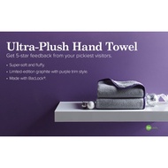 Norwex Ultra-Plush Hand Towel Graphite with Purple Trim