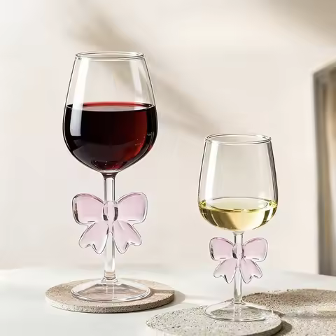 1pcs Elegant Borosilicate Glass Wine with Black Bow Romantic Valentine Champagne Cup Highball Creati