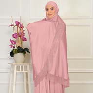 TELEKUNG SATIN SILK JACQUARD. Soft Awning. Telekung Premium. Satin Lembut Sejuk.