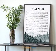 Psalm 91 NLT New Living Translation Bible Verse Wall Art Scripture Prints