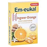 Em-eukal Ginger Orange Box Minis Cough Drops Sugar Free &amp; Lactose Free with Vitamin C 50g