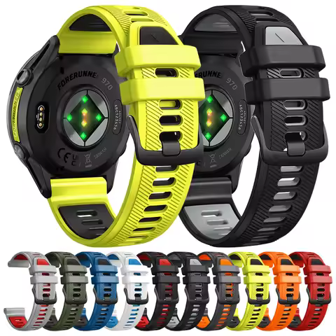 22mm Two Tone Sport Silicone Strap For Garmin Forerunner 970 965 955 Solar 945 935 745 Watch Band Br