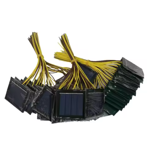Micro Solar Board Photovoltaic 5Pcs 2V 100Ma Solar Cells with Wires Solars Epoxy Plate DIY Projects 