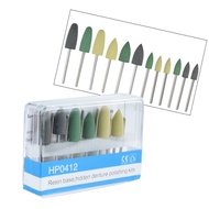 12pcs/set Dental Silicone Polishers Teeth Whitening HP0412 Teeth Polishing Kits for Low-Speed Handpi