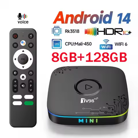 TV Stick Smart 8GB 128GB Android 14.0 HD 4K 8K RK3518 Voice Assistant BT5.0 HDR10 Media Player Set T