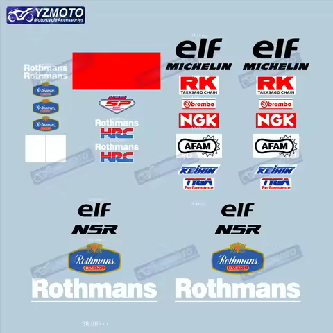 For Honda Rothmans NSR Motorcycle Full set Sticker Body Fairing Fuel Tank Engine Logo Windshield Hel
