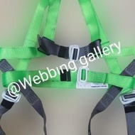 AWET! H-LIFT FULL BODY HARNESS GREEN DOUBLE HOOK LANYARD WITH SHOCK