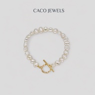 CACO Freshwater Baroque Pearl Bracelet 14K Gold Plated "Anchor" Jewellery (1 Piece)