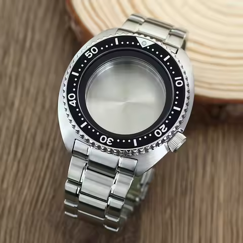 45mm Waterproof Steel Watch Case Sapphire Crystal Glass For Seiko NH35 NH36 4R Movts Mod SRPD Abalon