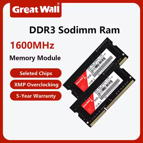 Great Wall 1600MHz Laptop Ram DDR3 8GB 4GB 1600MHz SODIMM PC3-8500 10600 12800 Notebook Ram DDR3 Dua