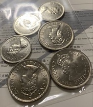 b 04香港壹圓  [大小一元 合共6個]【靚品1975 x3 , 1978 x1 , 1980 x2】【英女王 伊利沙伯二世】 香港舊版錢幣・硬幣 $140 (b04)