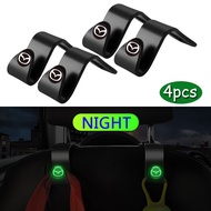 [Ready Stock] 4/2/1PCS  Car Luminous Multifunctional Hooks Auto Logo Hidden Seat Rear Hooks Decorati