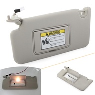 Grey Car Accessories Front Left Sun Visor Shade Sunshade w/ Light Mirror For Honda Accord 2008 2009 