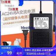 嚴選特賣：監控攝像頭電源線AC24V6A電源適配器大華海康威視球機24V電源配件交流220V轉24伏安防專用變壓器通用5