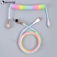 QUENNA 3M Type C Mechanical Keyboard Coiled Cable USB Keyboard Wire Mechanical Keyboard Desktop Comp