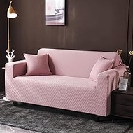 Stretch Sofa Covers Printed Couch Cover Elastic Sofa Slipcovers for 3 Cushion Couches 1-Piece Polyester Spandex Furniture Protector Pink