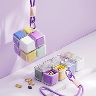 8 Compartments Magic Cube Pill Medicine Medication Organizer Travel Portable Pill Storage Box Case