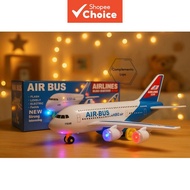 Kids A380 Electric Aircraft Model Toy With Omnidirectional Rolling Wheels Music Sound Bright Light