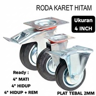  4 inch HEAVY DUTY Rubber Trolley Wheels Push Trolley Wheels/ Display Cart Wheels Trolley Heavy Duty