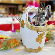 Vicenza Ceramic Spoon, Fork, and Chopstick Holder