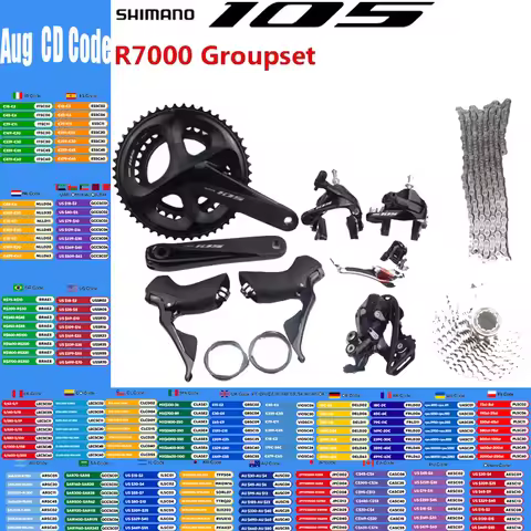 SHIMANO 105 R7000 Groupset 2x11 Speed 170/172.5/175mm Crankset 11-28 Cassette Road Bike Bicycle Kit 