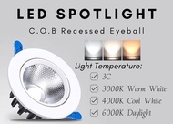 7W LED 3 Color Spotlight Adjustable Eyeball Recessed Downlight LED Downlight Lighting