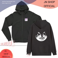 Jnshop Hoodie Zipper kpop Taehyung Bangtan V Logo Yeontan DB Dog Silhouette Box