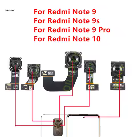 Front Rear Camera For Xiaomi Redmi Note 9 Pro Note 9s Note9 Note 10 Back Camera Module Backside View