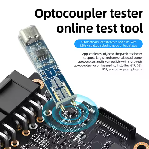 Optocoupler Tester In-Circuit 4-Pin Test Board with Type-C SMD Pad LED Indicator for Electronic Repa