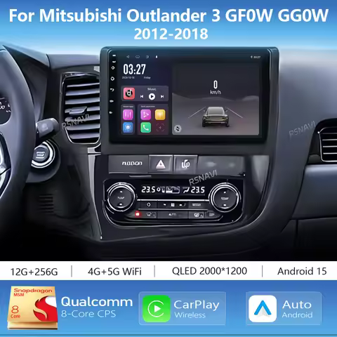 Android 16 Carplay Auto 2K Screen Car Multimedia Radio Player For Mitsubishi Outlander 3 GF0W GG0W 2