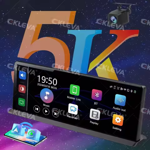 EKLEVA 5K Dash Cam GPS 11.3" Touch Screen Car Camera 5G WiFi Wireless CarPlay & Android Auto Loop Re