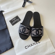 Chanel Women's Sandals | FlipFlops รองเท้าแตะผู้หญิงรุ่นรองเท้าแตะ Classic all black 38