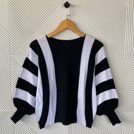 ByNayla - Lamira Rajut Batwing Garis / Blouse Oversize Wanita / Atasan Wanita Jumbo Big Size Rajut