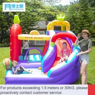 QDH/NEW✅Doctor Dolphin Children's Inflatable Castle Fruit Water Spray Trampoline Household Small with Safety Net Park In