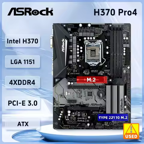 ASRock Z370 PRO4 Motherboard Intel Z370 LGA 1151 M.2 DDR4 64GB support 9700 9400 9900 8400 8700 G542
