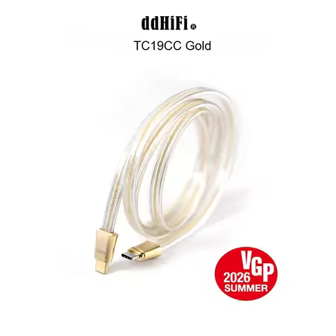 DDHiFi TC19CC Gold (Comet Gold) Pure Silver Digital Signal Cable for HiFi DAC AMP,10cm/45cm/100cm