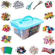 DIY Arts and Crafts Supplies Kit 2000+ Pieces Set Activity Craft Materials with Carrying Box Handmade Educational Gift for Students School Kindergarten Home Craft Art Supplies