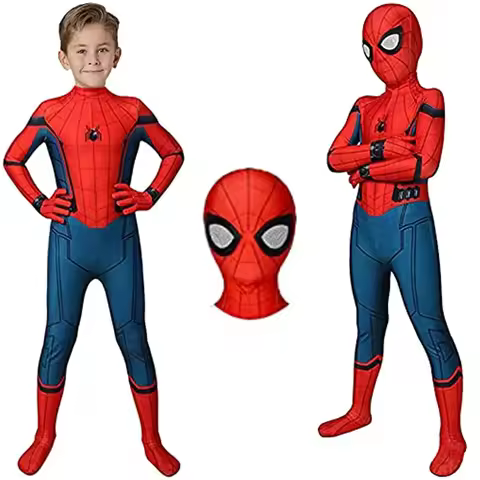 Spiderman Costume for Kids Adult Tobey Maguire Cosplay Bodysuit Superhero Zentai Suit Jumpsuit Hallo