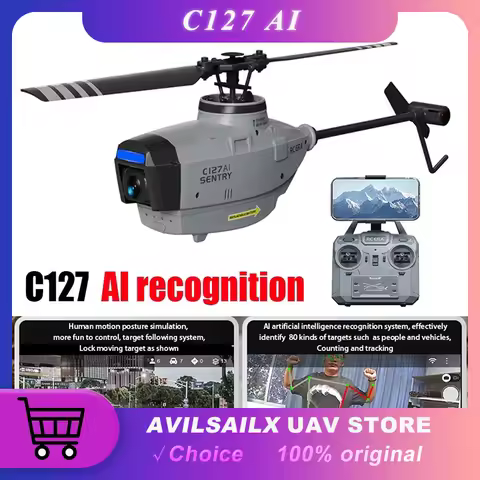RC ERA C127 AI Brushless FPV HD Camera RC Helicopter 4ch Single Paddle Without Ailerons for Adult