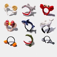 Cartoon Cartoon Plush Shark Headband Headband Star Kirby Rabbit Ear Headband Hairpin Live Powder-absorbing Crab Headband