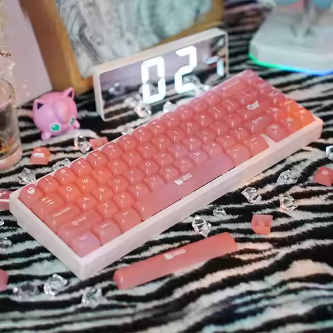 Pink Crystal Theme Keycap Set 117key PC Custom Matte Transparent Keyboard Cap OEM Profile Gaming Key